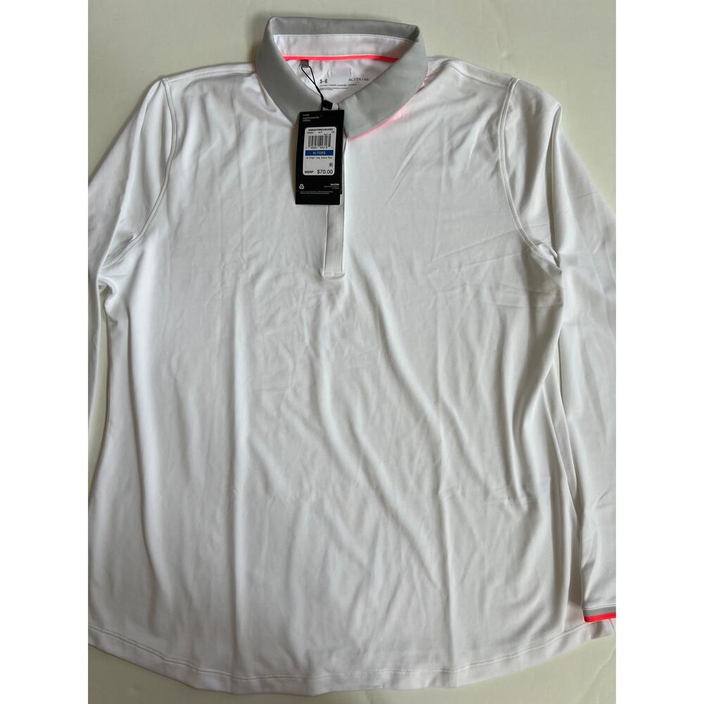 Under Armour Women's Zinger Long Sleeve Polo White/Halo Gray Size XL NWT - Picture 8 of 16